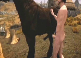 Super-hot gay horse animation with anal gape