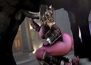 Big booty stunner blows a hung horse