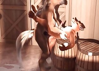 3 dimensional fox making love to a stallion