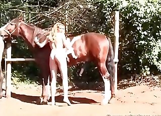 Horny horse boning a diminutive amateur